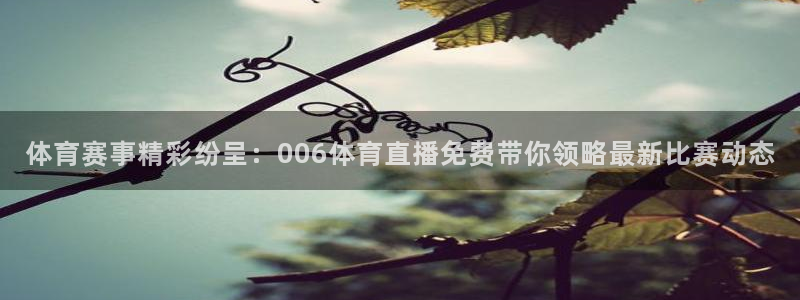 玩球球：体育赛事精彩纷呈：006体育直播免费带你领略最新比赛动态